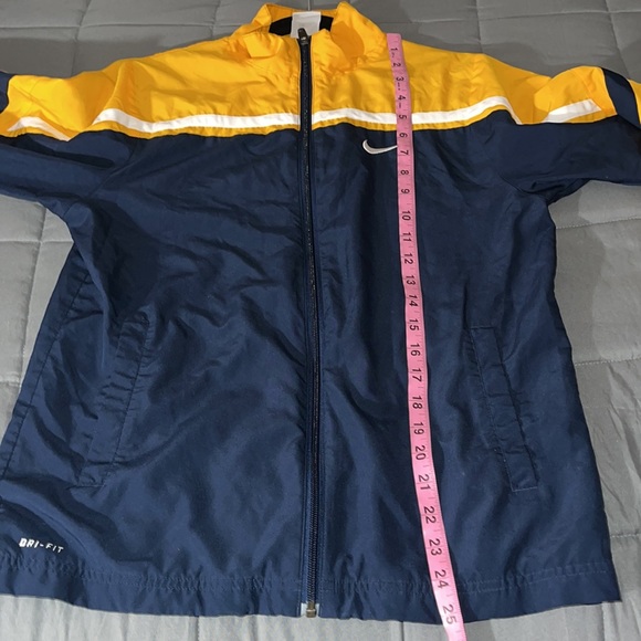 Nike Athletic Dri Fit Jacket 90’s Kids Blue Yellow Polyester Mesh lining size L. - Picture 14 of 15